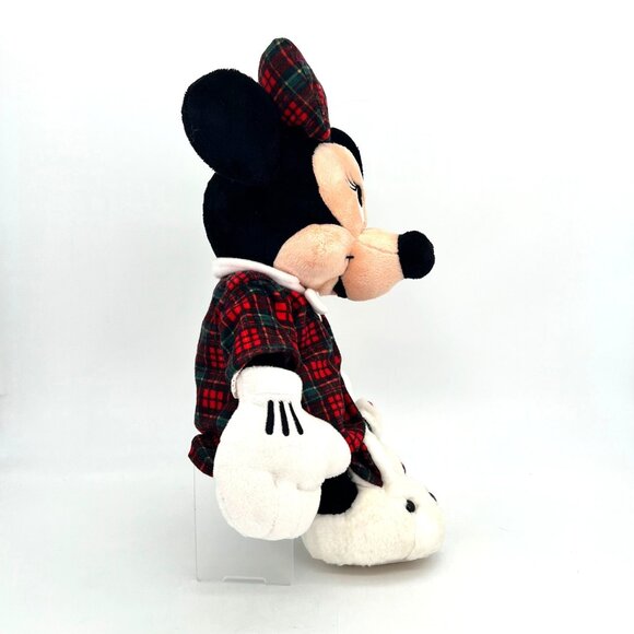 Disney Store Exclusive Holiday Morning Minnie Mouse Plush 16" Bunny Slippers Bow - Picture 7 of 12